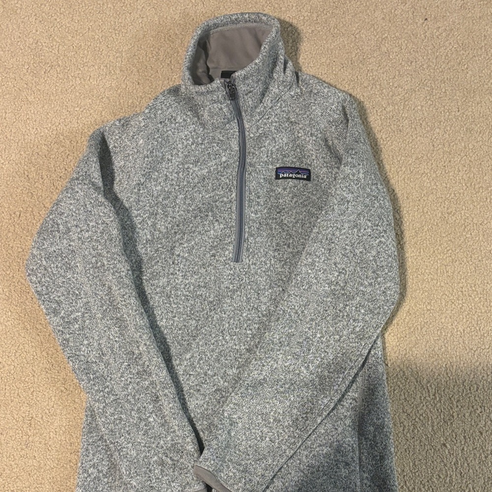 Patagonia Women’s Heathered Gray Zip-Up Sweater